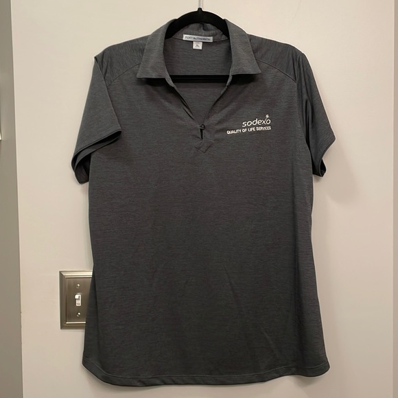 Port Authority Tops - NWOT Port Authority Ladies Grey Golf Polo Sodexo Logo, Size XL